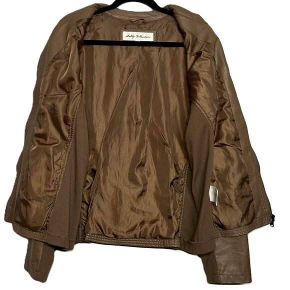 Sebby Collection Women's Faux Leather Jacket with Moto Details Front Zip Size XL - Picture 9 of 16